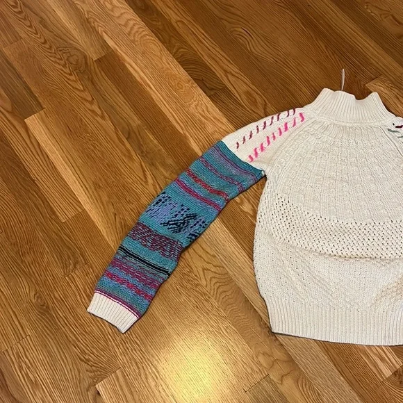 Anthropologie Wendy Wurtzburger Stitch Mix Fisherman Crewneck Sweater Small NWT - Picture 15 of 16